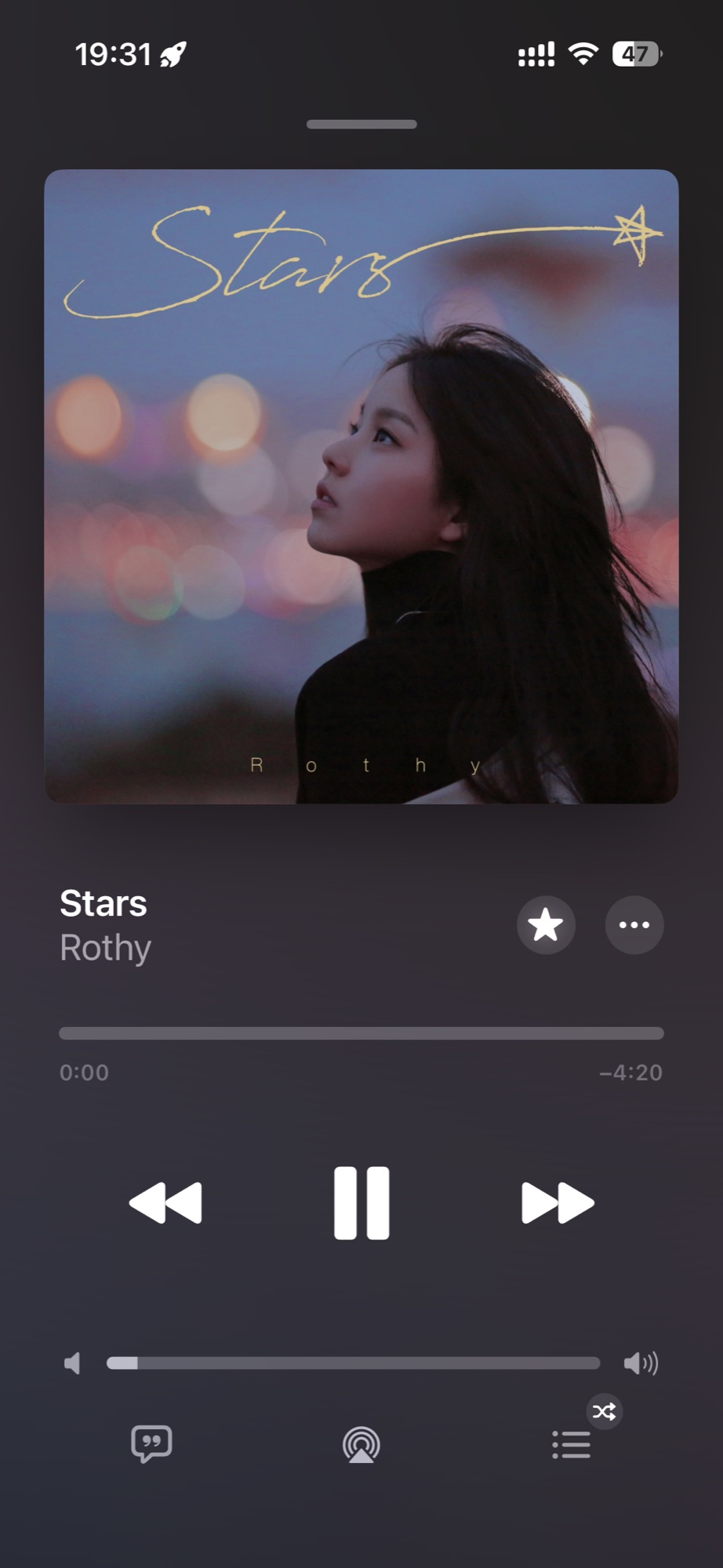 她第一次分享的韩语歌 Stars